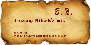 Brezsny Nikodémia névjegykártya